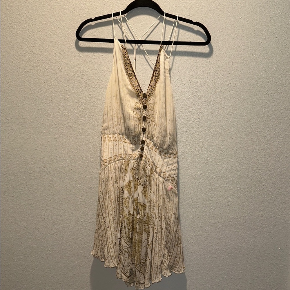 READ Camilla *The Queens Chamber white gold silk Egyptian Cleopatra boho dress S - Picture 5 of 16